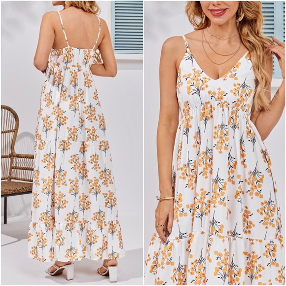 Bohemian Floral Print Cottagecore Maxi Dress - Picture 4 of 6